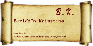Burián Krisztina névjegykártya