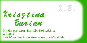 krisztina burian business card