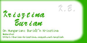 krisztina burian business card